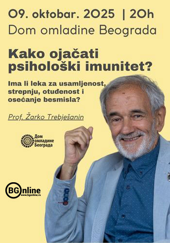 Ulaznica za predavanje Žarka Trebješanina 9.10. 20h Dom omladine Beograda